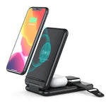 15W 三合一可折疊 Qi 快速無線充電站手機支架，適用 iPhone、iWatch 及 AirPods