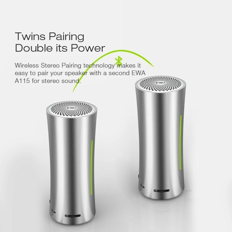 EWA A115 便攜金屬藍牙喇叭 105 小時續航 HiFi 立體聲戶外低音炮