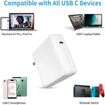 96W USB-C / Type-C 電源適配器便攜充電器，附 1.8m USB-C / Type-C 對 USB-C / Type-C 充電線，96W 英規插頭，96W 澳規插頭，96W 美規插頭，96W 歐規插頭