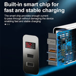 F002C QC3.0 USB + USB 2.0 快充充電器，帶 LED 數字顯示，適用手機和平板，美規插頭，美規插頭