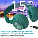 Fingertime P1 無線藍牙 5.0 立體聲柔軟皮革耳罩可折疊耳機，內建麥克風，適用於電腦 / 手機