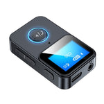 C33 藍牙 5.0 音頻接收發射器便攜式 MP3 播放器，帶 LCD 顯示屏，支援遙控攝影