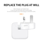 2 件裝 XJ01 電源適配器 適用於 iPad 10W 12W 充電器及 MacBook 系列充電器，英國插頭，英國插頭