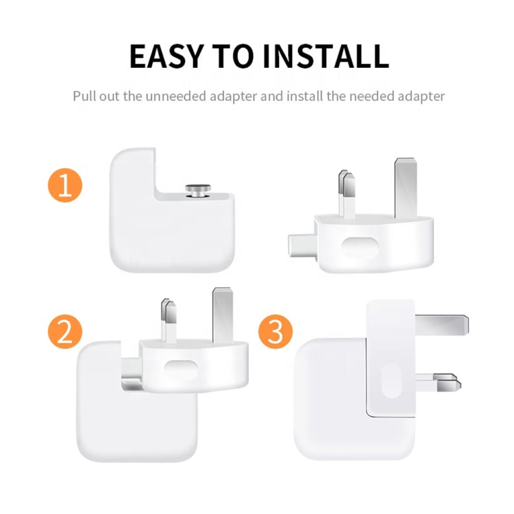 2 件裝 XJ01 電源適配器 適用於 iPad 10W 12W 充電器及 MacBook 系列充電器，英國插頭，英國插頭