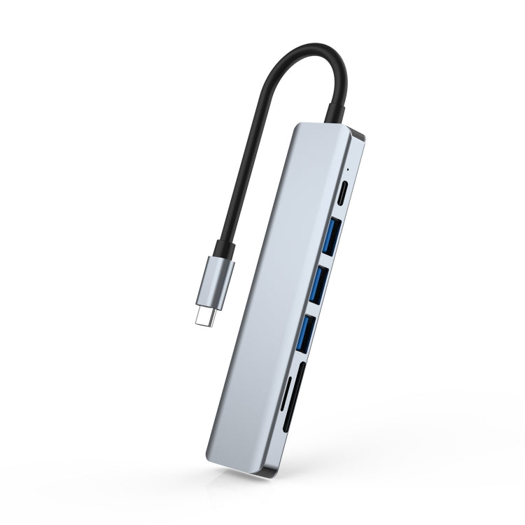 7合1 HDMI+SD/TF+USB2.0x2+USB3.0+PD轉Type-C集線器擴充座，7合1擴充座