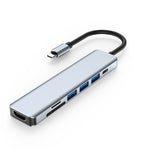 7合1 HDMI+SD/TF+USB2.0x2+USB3.0+PD轉Type-C集線器擴充座，7合1擴充座