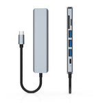 7合1 HDMI+SD/TF+USB2.0x2+USB3.0+PD轉Type-C集線器擴充座，7合1擴充座