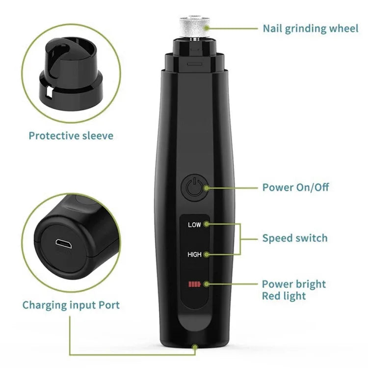 電動狗指甲磨甲器 USB充電無痛寵物指甲剪, 磨甲器