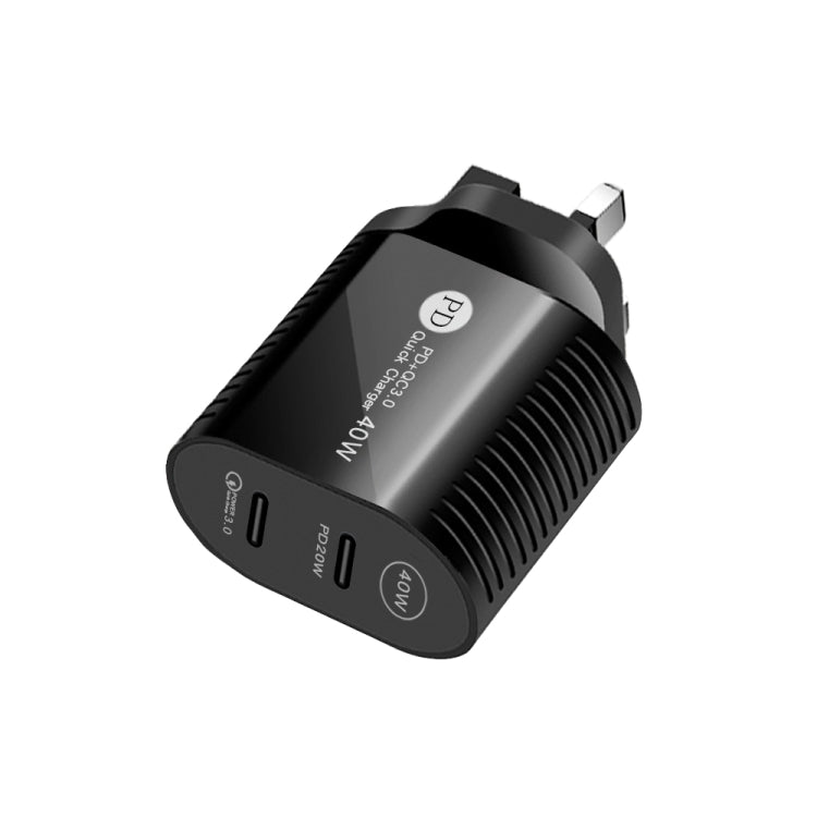 40W 雙埠 PD / Type-C 快速充電器，適用 iPhone / iPad 系列，英國插頭，英國插頭