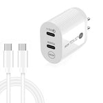 40W 雙口 PD / Type-C 快充充電器，附 Type-C 轉 Type-C 數據線，美規插頭，美規插頭 + Type-C 轉 Type-C 線
