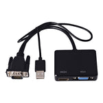 VGA轉HDMI轉接器 VGA分配器附3.5mm音訊轉換器