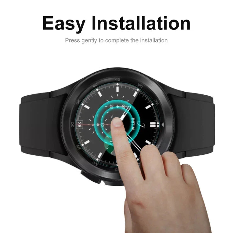 適用於 Samsung Galaxy Watch4 Classic 46mm ENKAY Hat-Prince 水晶螢幕保護貼 防刮手錶貼膜，1 片裝，2 片裝