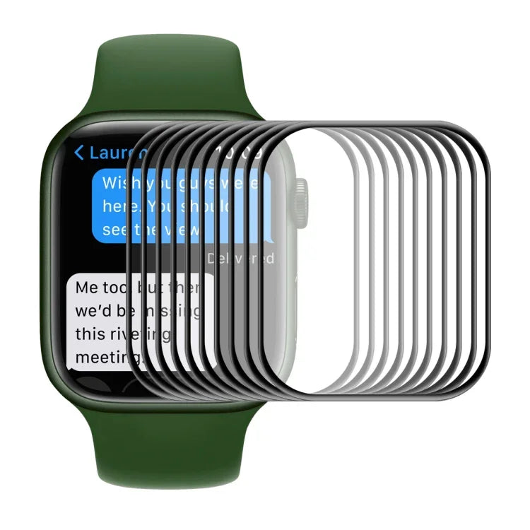 ENKAY Hat-Prince 機殼友好型 3D 全螢幕 PET 曲面熱彎高清保護膜，適用於 Apple Watch Series 9 / 8 / 7 45mm，1 片裝 適用於 Apple Watch Series 7 45mm，2 片裝 適用於 Apple Watch Series 7 45mm，5 片裝 適用於 Apple Watch Series 7 45mm