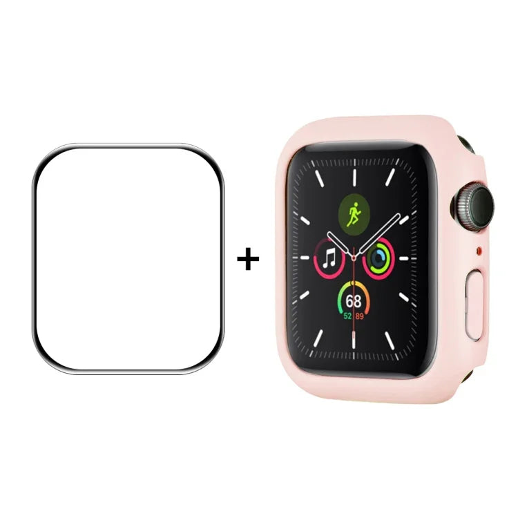ENKAY Hat-Prince PC 框架 + 全覆蓋 PMMA 高清螢幕保護膜，適用於 Apple Watch Series 7 45mm