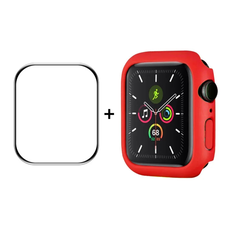 ENKAY Hat-Prince PC 框架 + 全覆蓋 PMMA 高清螢幕保護膜，適用於 Apple Watch Series 7 45mm