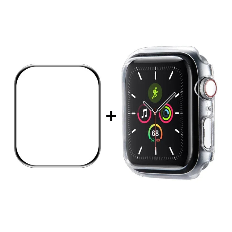 ENKAY Hat-Prince PC 框架 + 全覆蓋 PMMA 高清螢幕保護膜，適用於 Apple Watch Series 7 45mm