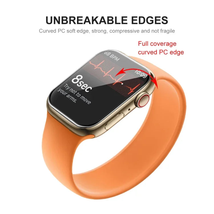 ENKAY Hat-Prince PC 框架 + 全覆蓋 PMMA 高清螢幕保護膜，適用於 Apple Watch Series 7 45mm