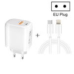 CS-20W 迷你便攜 PD3.0 + QC3.0 雙埠快速充電器，附 3A Type-C 轉 8 Pin 數據線，充電器 + Type-C 轉 8 Pin 線