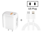 CS-20W 迷你便攜 PD3.0 + QC3.0 雙埠快速充電器，附 3A Type-C 轉 8 Pin 數據線，充電器 + Type-C 轉 8 Pin 線