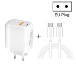 CS-20W 迷你便攜 PD3.0 + QC3.0 雙埠快充充電器，附 3A Type-C 轉 Type-C 數據線，充電器 + Type-C 轉 Type-C 線