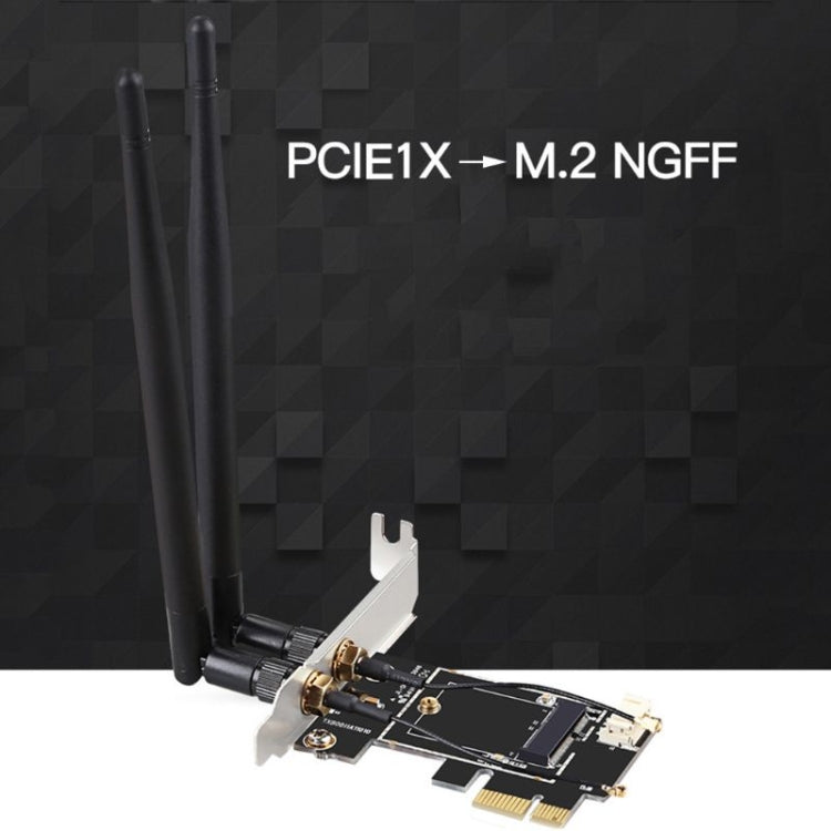 TXB001 PCIE-1X卡轉NGFF-Ekey雙天線轉接器