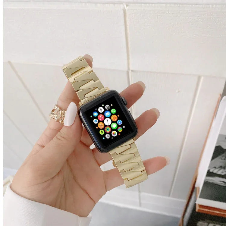 創意鍊條不鏽鋼金屬錶帶，適用於 Apple Watch Series，7 41mm / 6&SE&5&4 40mm / 3&2&1 38mm，7 45mm / 6&SE&5&4 44mm / 3&2&1 42mm