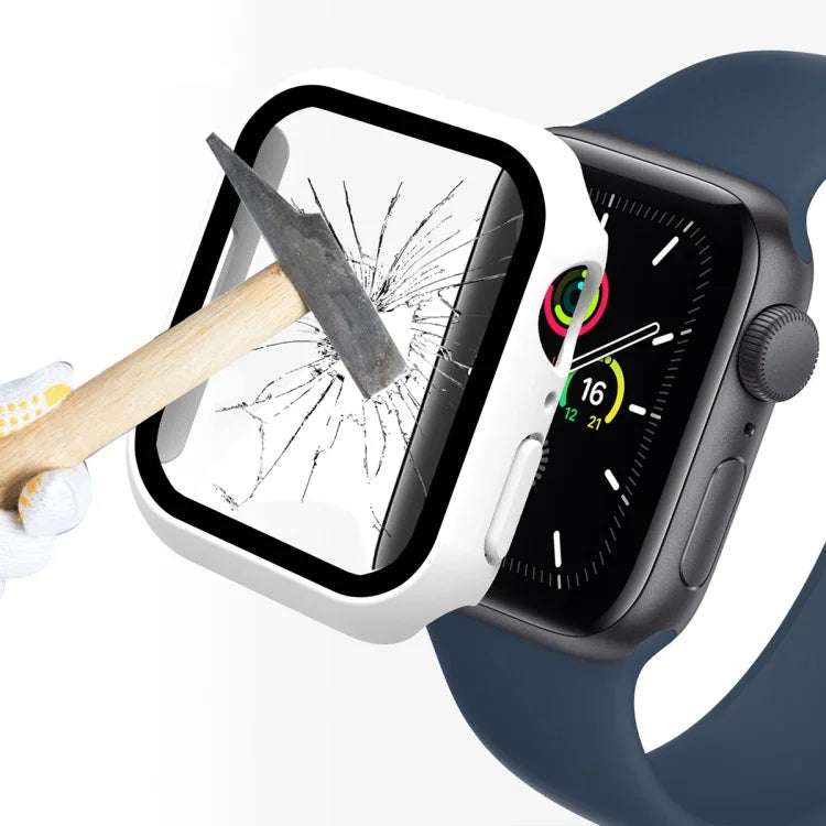 ENKAY Hat-Prince 2 合 1 PC 框架 + 9H 鋼化玻璃保護全覆蓋錶殼，適用於 Apple Watch Series 7 41mm