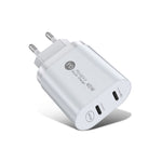 002 40W 雙埠 PD / Type-C 快速充電器，適用 iPhone / iPad 系列，歐規插頭，歐規插頭