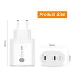 002 40W 雙埠 PD / Type-C 快速充電器，適用 iPhone / iPad 系列，歐規插頭，歐規插頭