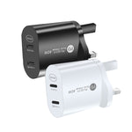 002 40W 雙埠 PD USB-C / Type-C 快速充電器，適用 iPhone / iPad 系列，英規插頭，英規插頭