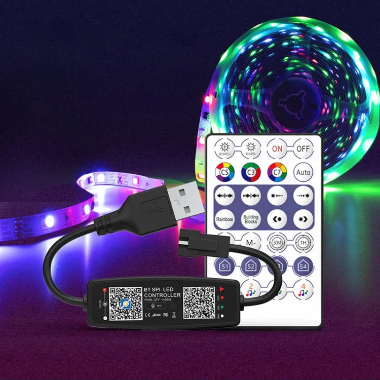 WS2812B USB 5V APP遠程控制藍牙音樂控制器用於SK6812 WS2811 WS2812 LED燈條
