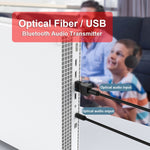 SW03 2 合 1 藍牙 5.0 音頻發射器 USB + SPDIF 低延遲光纖無線適配器，適用於電視、電腦