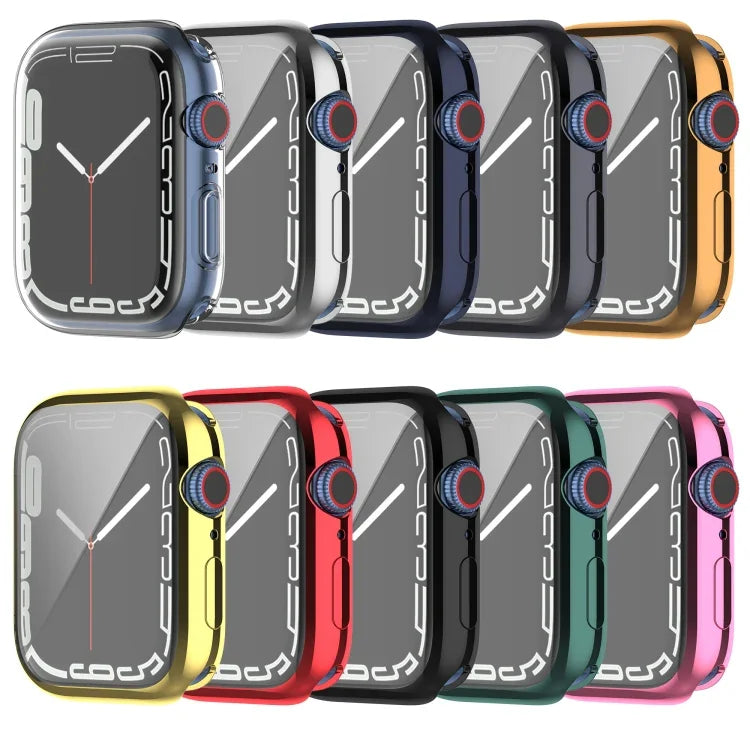 防震 TPU 全包覆保護殼附保護膜，適用於 Apple Watch Series 9 / 8 / 7 45mm，適用於 Apple Watch Series 9 / 8 / 7 41mm