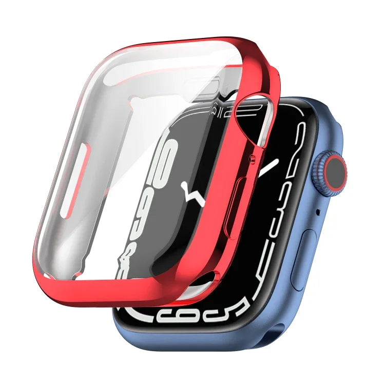 防震 TPU 全包覆保護殼附保護膜，適用於 Apple Watch Series 9 / 8 / 7 45mm，適用於 Apple Watch Series 9 / 8 / 7 41mm