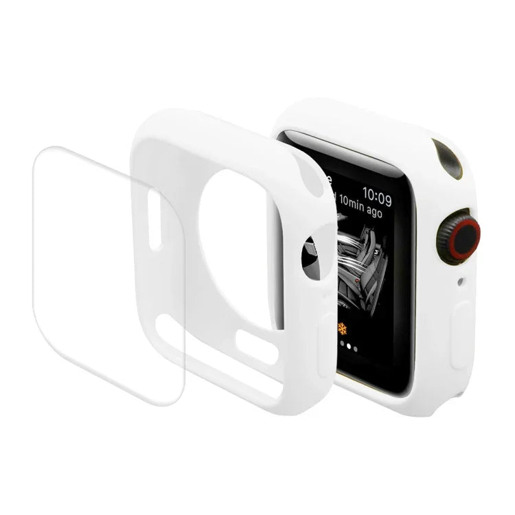 ENKAY Hat-Prince 保護型 TPU 錶殼 + 全覆蓋 PET 螢幕保護膜，適用於 Apple Watch Series 7 41mm