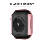 ENKAY Hat-Prince 電鍍 PC 鑽石錶殼 + 全覆蓋曲面 PET 螢幕保護膜，適用於 Apple Watch Series 7 45mm