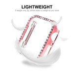 ENKAY Hat-Prince 電鍍 PC 鑽石錶殼 + 全覆蓋曲面 PET 螢幕保護膜，適用於 Apple Watch Series 7 45mm