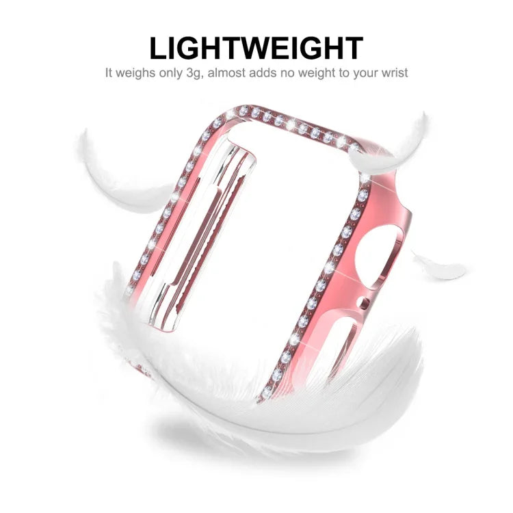 ENKAY Hat-Prince 電鍍 PC 鑽石錶殼 + 全覆蓋曲面 PET 螢幕保護膜，適用於 Apple Watch Series 7 45mm