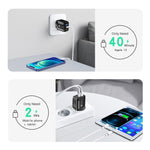 PD25W USB-C / Type-C + QC3.0 USB Dual Ports Fast Charger with USB to 8 Pin Data Cable, EU Plug, EU Plug + USB to 8 Pin Cable