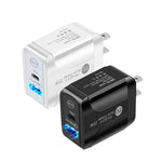 PD25W USB-C / Type-C + QC3.0 USB 雙埠快速充電器，附USB-C轉USB-C數據線，美規插頭，美規插頭 + USB-C轉USB-C線