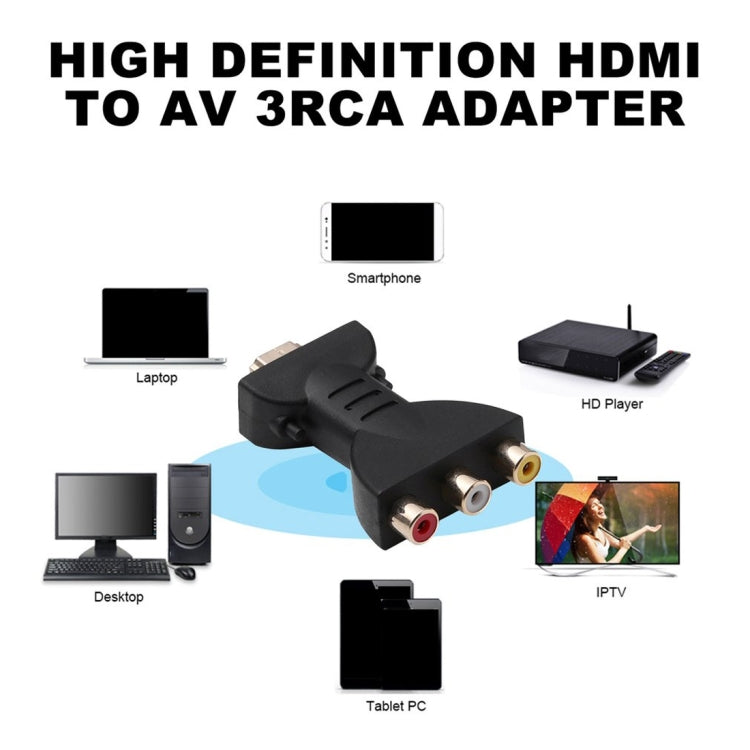 鍍金 HDMI 公頭轉 3 色 RGB RCA 視頻音頻轉接器 AV 元件轉換器，適用於 DVD 投影機，HDMI