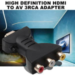 鍍金 HDMI 公頭轉 3 色 RGB RCA 視頻音頻轉接器 AV 元件轉換器，適用於 DVD 投影機，HDMI