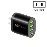 QC-04 QC3.0 + 3埠USB 2.0 多埠手機平板充電器，美規插頭，美規插頭