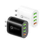 QC-04 QC3.0 + 3埠USB 2.0 多埠手機平板充電器，美規插頭，美規插頭