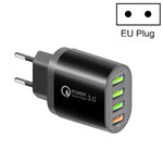 QC-04 QC3.0 + 3埠USB 2.0 多埠手機平板充電器，歐規插頭，歐規插頭