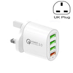 QC-04 QC3.0 + 3埠USB 2.0 多埠手機平板充電器，英規插頭，英規插頭