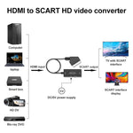 1080P HDMI 轉 SCART 音視頻轉換器，HDMI 轉 SCART