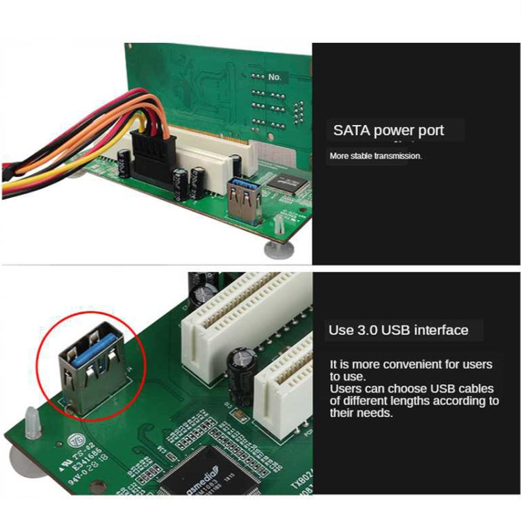 PCIe 轉雙 PCI 插槽轉接卡 USB 3.0 擴展卡