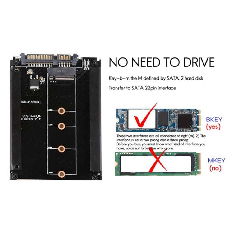 M.2 轉 SATA3.0 擴展卡 22 針轉接器 2.5 吋 SSD 介面轉換卡