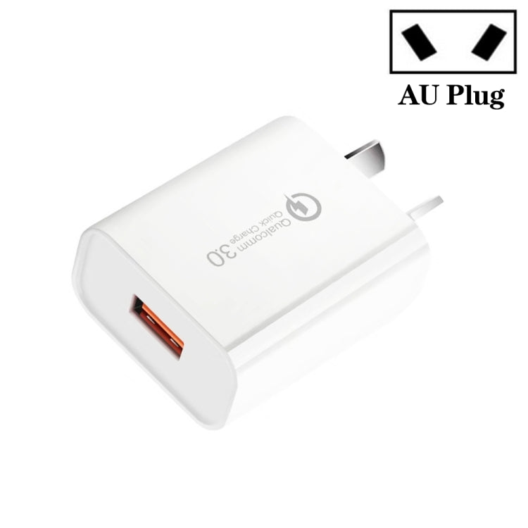 CA-25 QC3.0 USB 3A 手機快速充電器，澳規插頭，澳規插頭